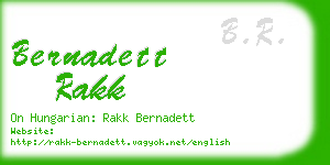 bernadett rakk business card